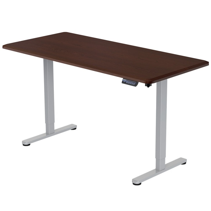 FORTIA Sit To Stand Up Standing Desk, 160x75cm, 72-118cm, Height Adjustable, 50kg Rated, Walnut V219-ADKSSTFO6WLSA