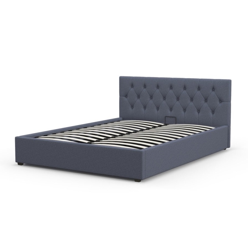 Milano Capri Luxury Gas Lift Bed With Headboard – Charcoal No.35 – Double ABM-10002038