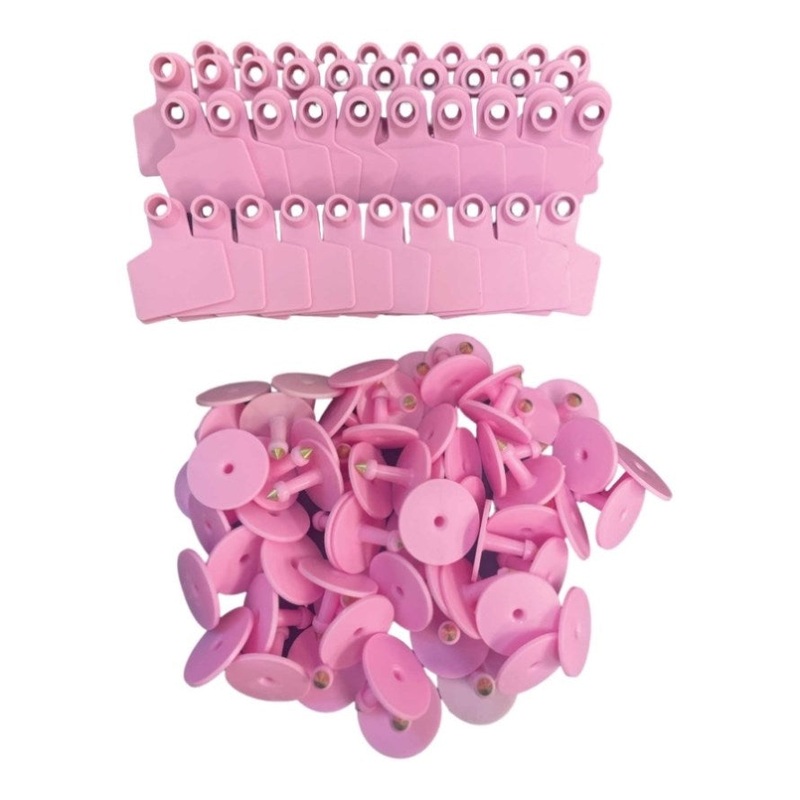100x Cattle Ear Tags 5x4cm Set – Small Pink Blank Sheep Pig Livestock Label V238-SUPDZ-40207903326288