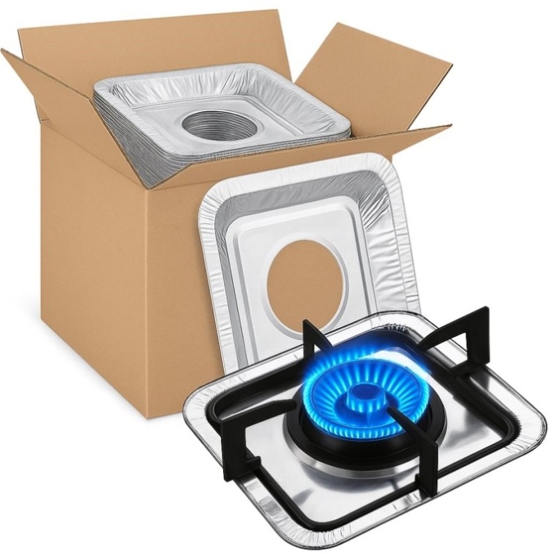 480x Aluminium Disposable Foil Stove Burner Covers Bulk – Square V563-AF495-10-1BOX