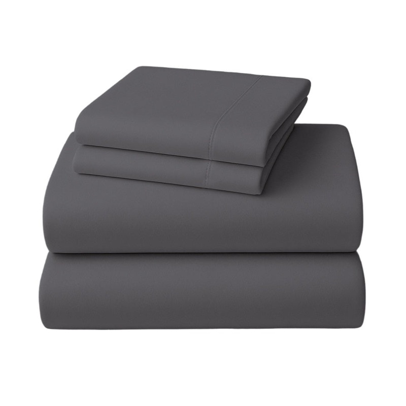 4pc 1000 Thread Count Cotton Rich King Bed Sheet Gift Pack CVC Microfibre Blend in Charcoal CVC-10KS-CH