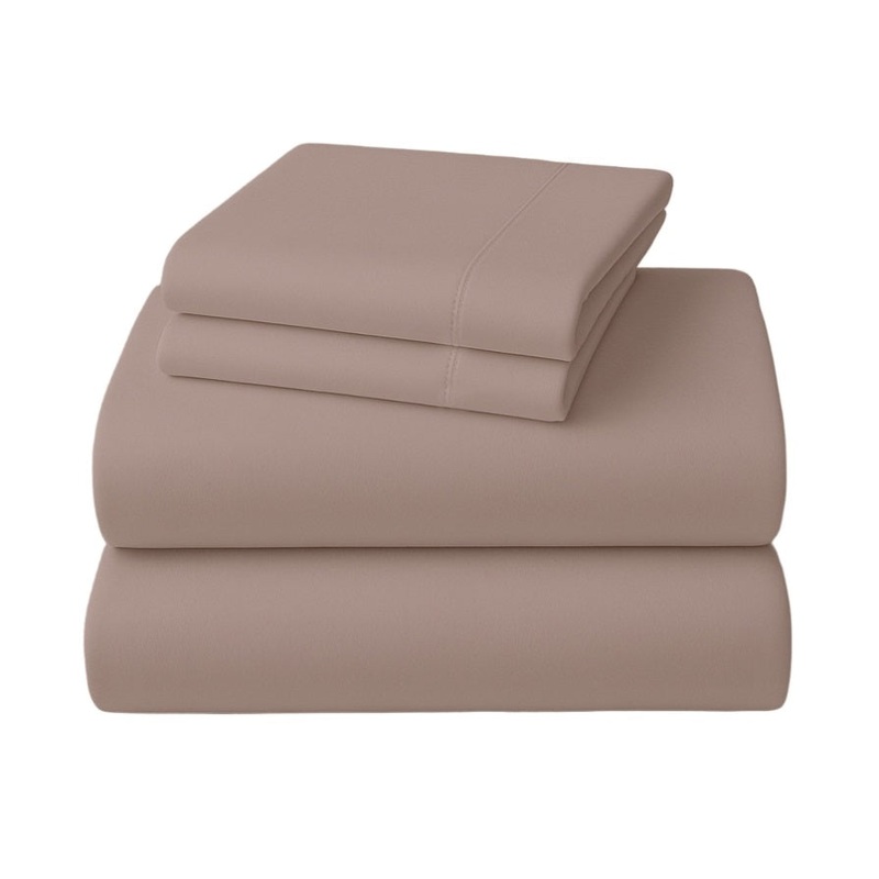 4pc 1000 Thread Count Cotton Rich King Bed Sheet Gift Pack CVC Microfibre Blend in Linen CVC-10KS-LN