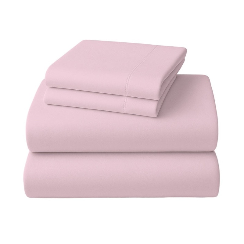 4pc 1000 Thread Count Cotton Rich King Bed Sheet Gift Pack CVC Microfibre Blend in Pink CVC-10KS-PK