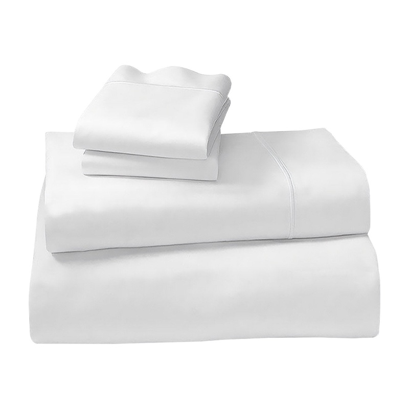 4pc 1000 Thread Count Cotton Rich King Bed Sheet Gift Pack CVC Microfibre Blend in White CVC-10KS-WH