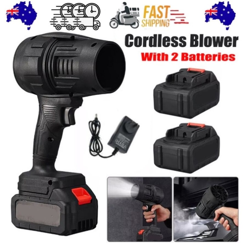 Cordless Blower Portable Handheld Electric Brushless Turbo Jet Fan w/2 Batteries V201-FUN0048BL8AU