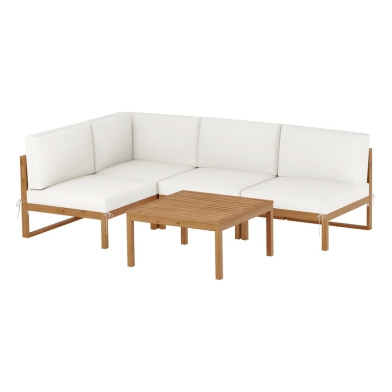 Gardeon 4-Seater Outdoor Sofa Set Wooden Lounge Setting 5PCS ODF-B-SOFA-TK-ABCDE