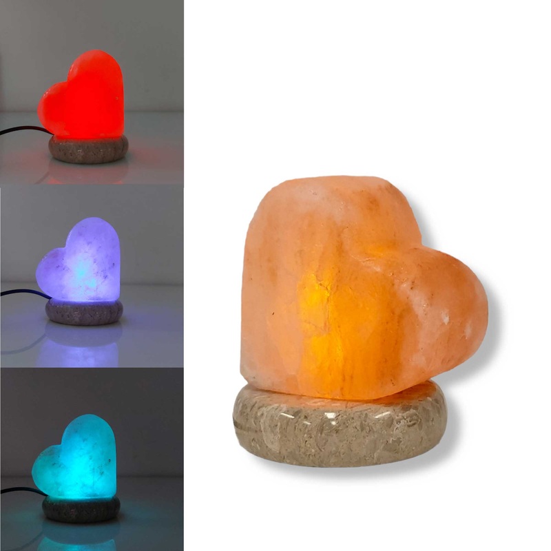 USB Colour Changing Salt Himalayan Lamp – Heart Love Shape Pink Rock LED Light V238-SUPDZ-43047495750