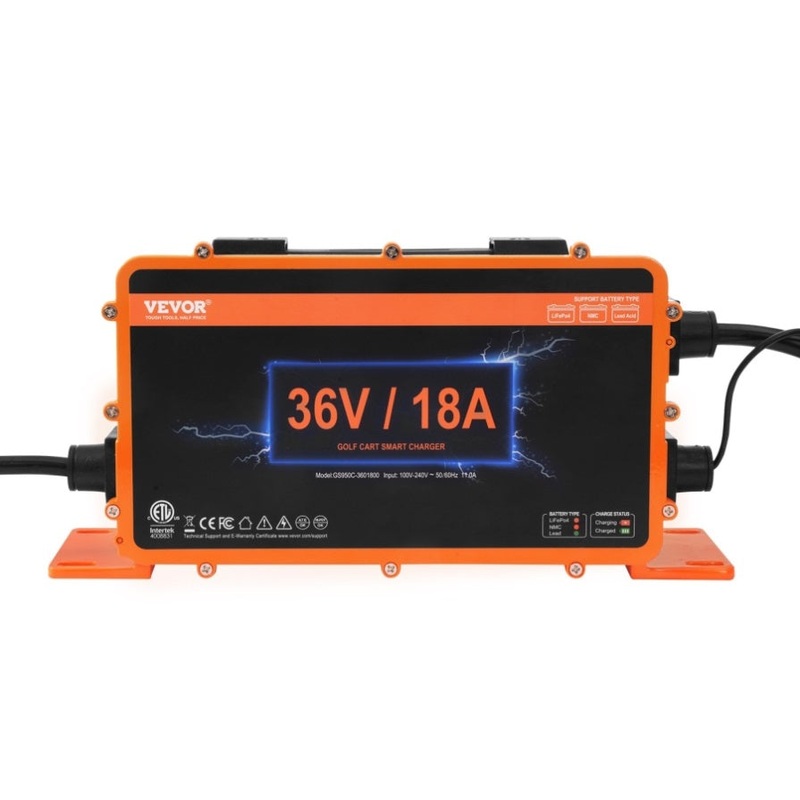 VEVOR 18 AMP Golf Cart Smart Battery Charger for EZGO D-Style IP67 ETL V952-GEFQCDCCDQDXHNSQ1V3
