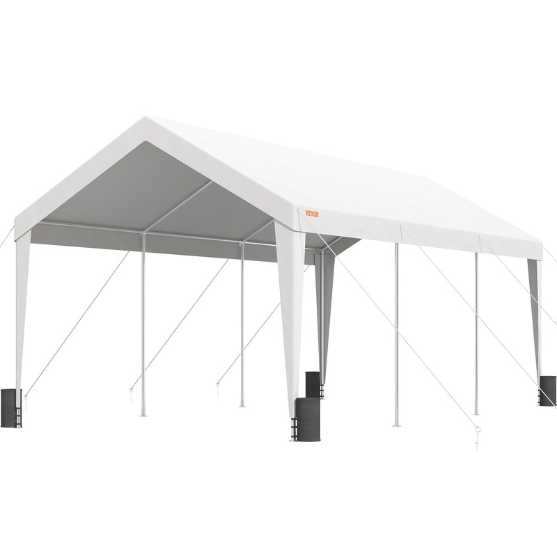VEVOR Carport Car Canopy Garage Shelter Tent 10x20ft with 8 Poles for Auto Boats V952-KFSJS810X20FT3BYUV0