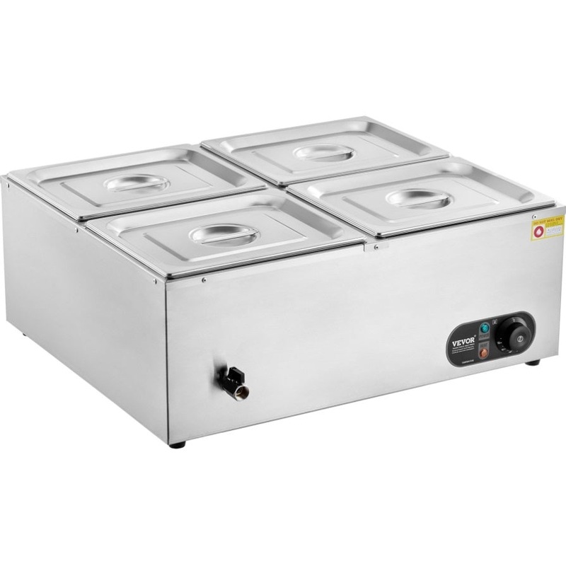 VEVOR Commercial Electric Food Warmer Countertop Buffet 4*8Qt Pan Bain Marie V952-SYSPBWQPTK41SB7R9V3
