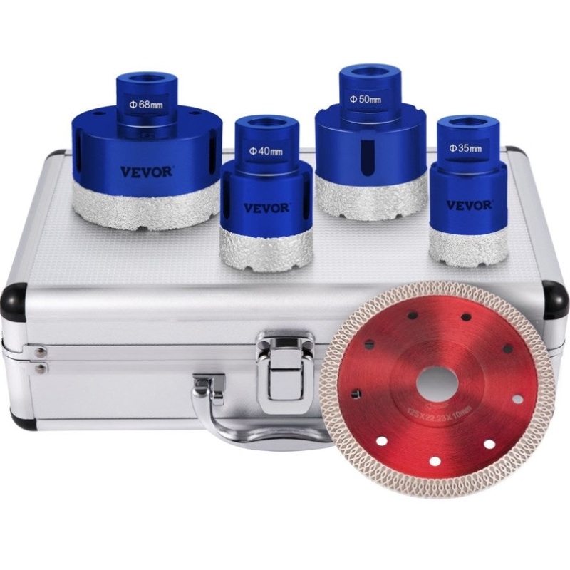 VEVOR Diamond Bits 4PCS Diamond Hole Saw 35/40/50/68mm Tile Hole Saw Kit Vacuum Brazed Diamond V952-JT435405068MM71UZV0