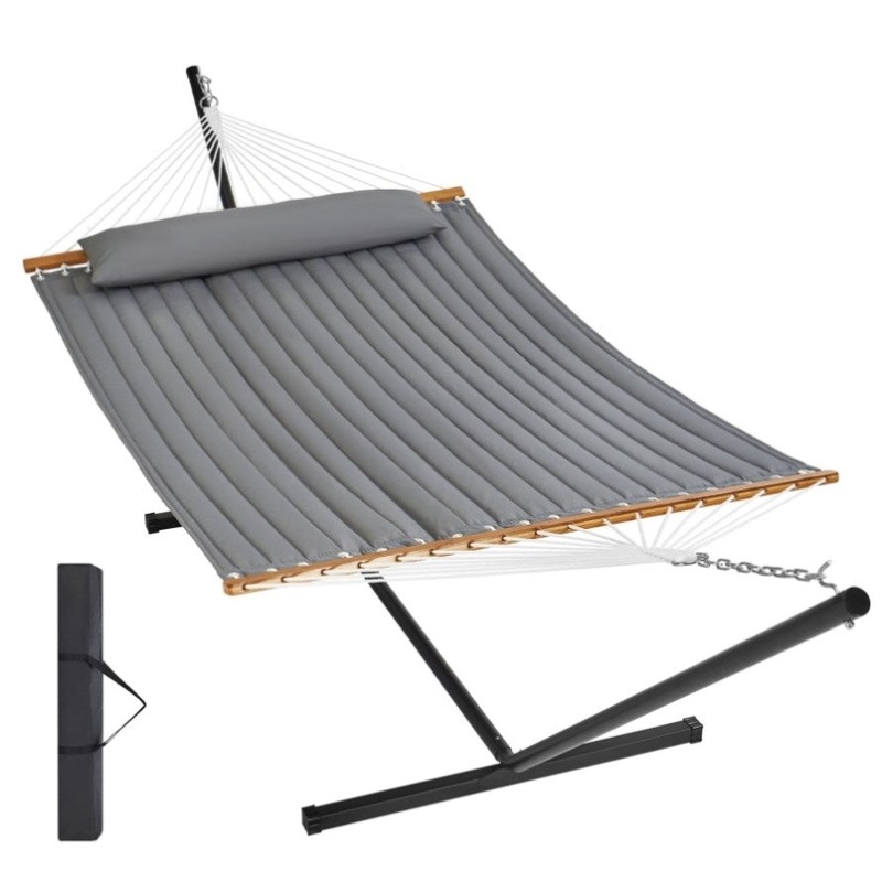 VEVOR Double Quilted Fabric Hammock Two Person Hammock with Stand 480lb Capacity V952-HFDCHSCSTXYZG0K4NV0