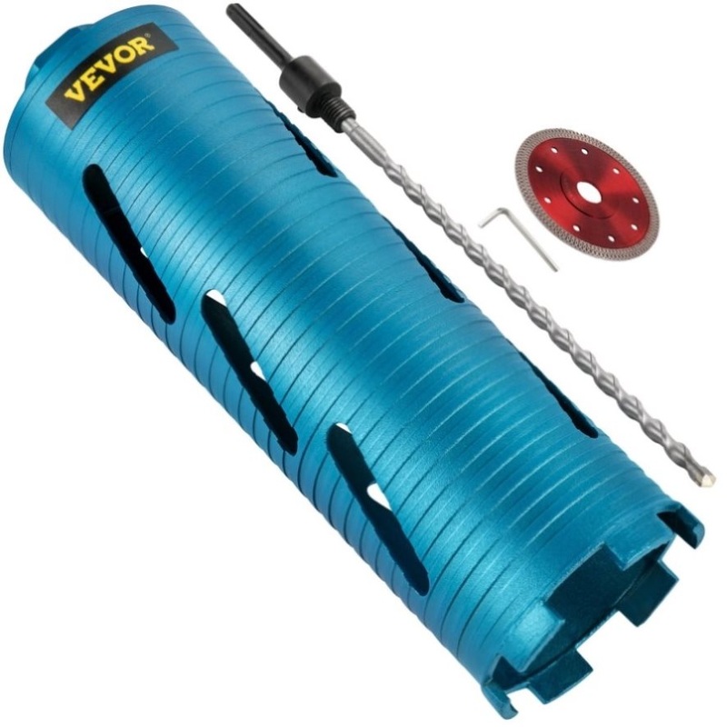 VEVOR Dry Core Drill Bit, 88.9 mm Diameter 11 Threaded, 241.3mm Depth Diamond Coring Bore Tool with V952-JJGS13.59.5IN2MQGV0
