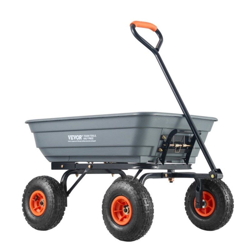 VEVOR Dump Cart, Poly Garden Dump Cart with Easy to Assemble Steel Frame, Dump Wagon with 2-in-1 V952-SLZXTC600B005GQJAV0