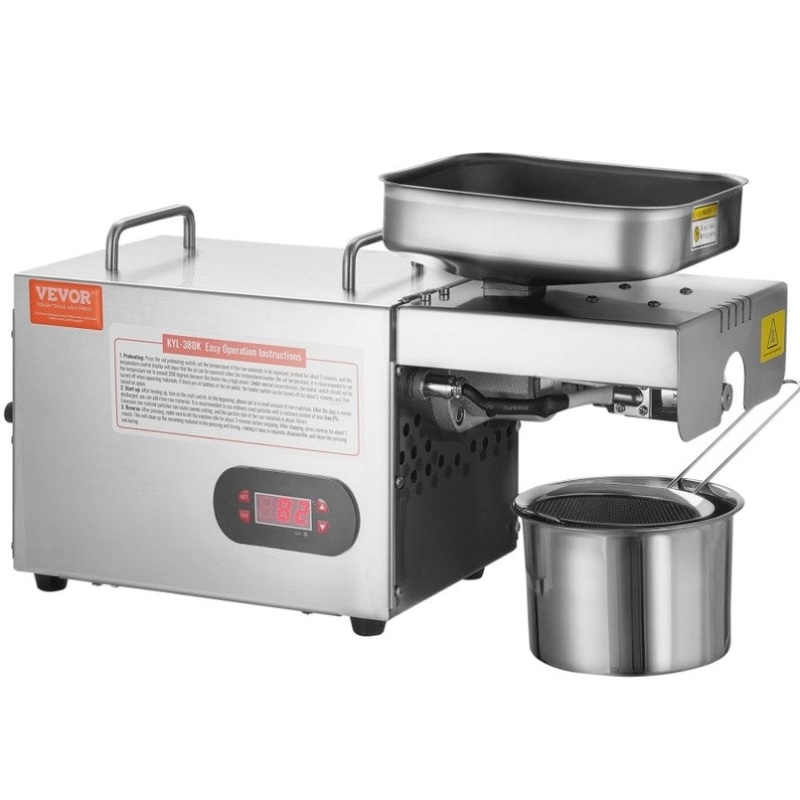 VEVOR Electric Oil Press Machine, 850W Stainless Steel Oil Extractor Machine, Adjustable V952-DDZYJ850W15KNVY87V3