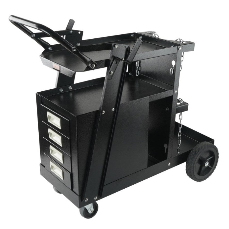 VEVOR Welding Cart, 2-Tier 4 Drawers Welder Cart with 265 LBS Weight Capacity, Swivel Wheels, Tank V952-ECSTHJTC265LBXFETV0