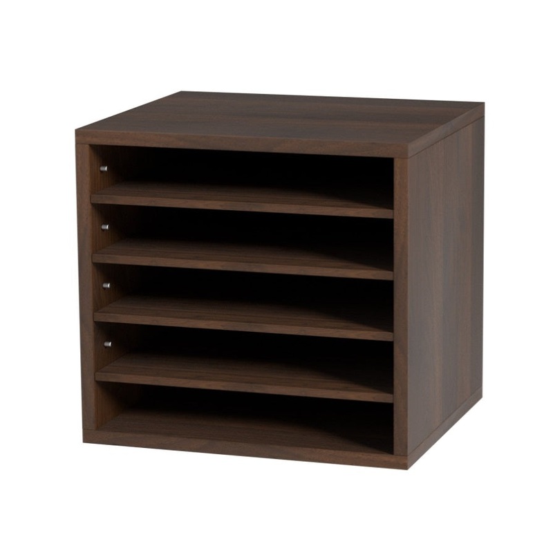 VEVOR Wood Literature Organizer Adjustable File Sorter 5 Compartments Brown V952-MZWJZLFPJBHB5IQZ7V0