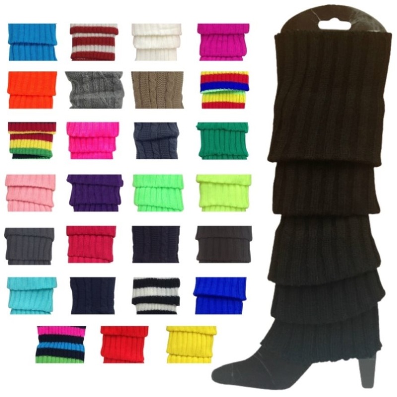 12x LEG WARMERS Knitted Womens Costume Neon Dance Party Knit 80s BULK – Assorted Pack V563-BR-12LEGWARMRS-ASSTDPCK