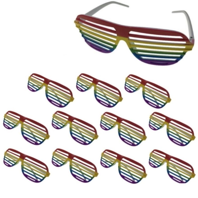 12x RAINBOW GLASSES Sunglasses Mardi Gras Gay Pride LGBT Party Costume BULK V563-21036-12PK