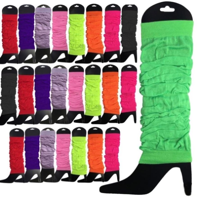 24 LEG WARMERS Knitted Womens Neon Party Knit Ankle Fluro Dance Costume 80s BULK – Assorted Pack V563-BR-24NNLEGWRMR-ASSTDPCK