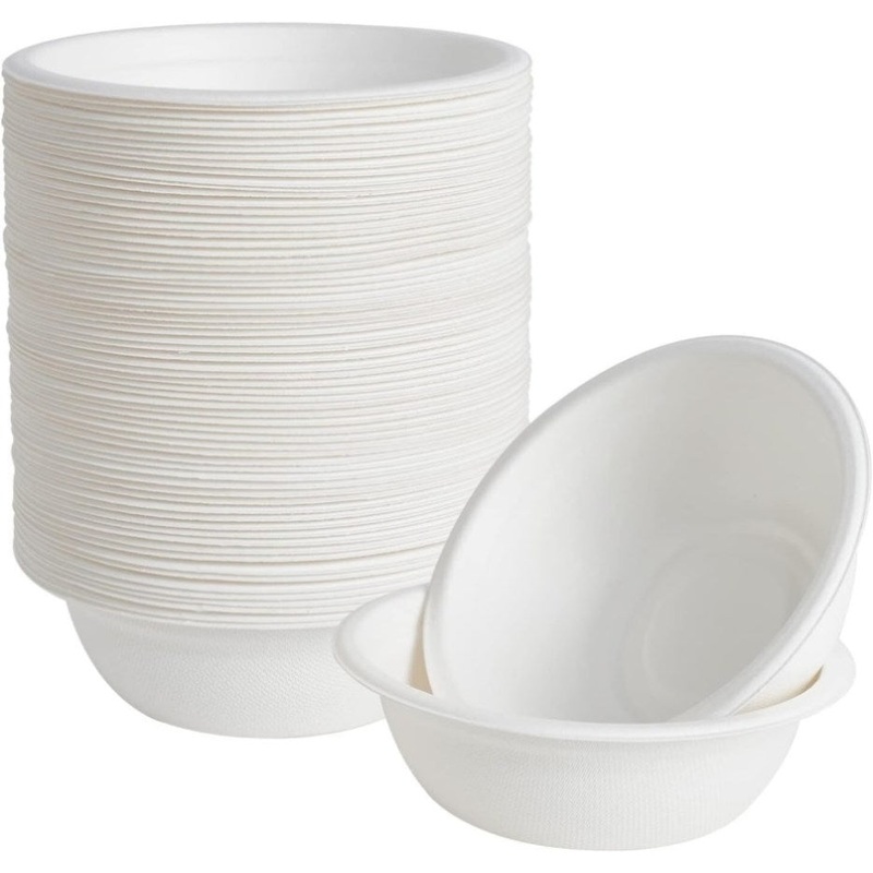 600pcs Disposable Sugarcane Bagasse Round Bowls – 18cm – Bulk V563-BA1811-30-20PK