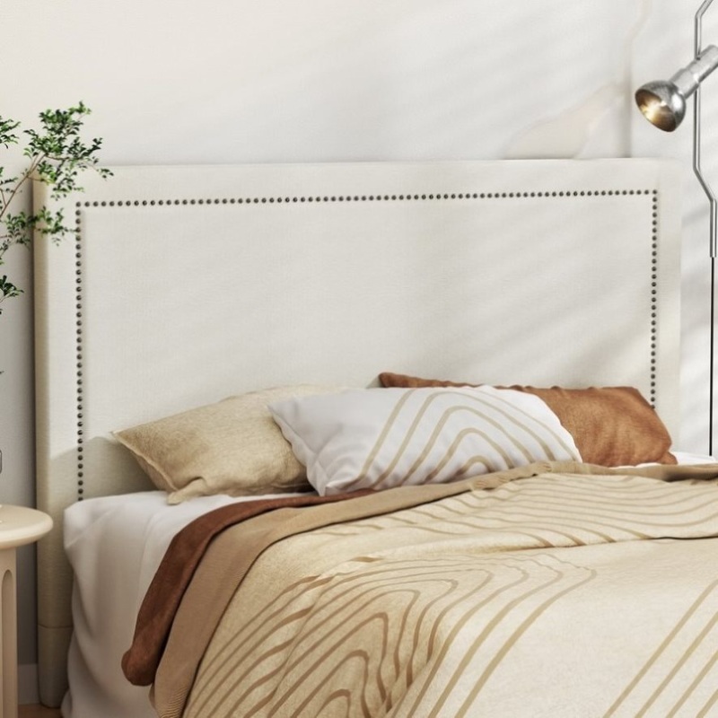 Artiss Bed Frame Bed Head Headboard Queen Fabric – RIVE Beige BED-HEAD-RIVE-Q-BG