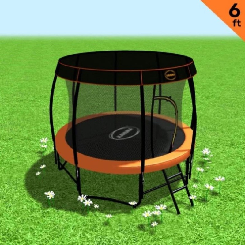 Kahuna Trampoline 6 ft with Roof Cover – Orange TRA-KAH-06-OR-RF