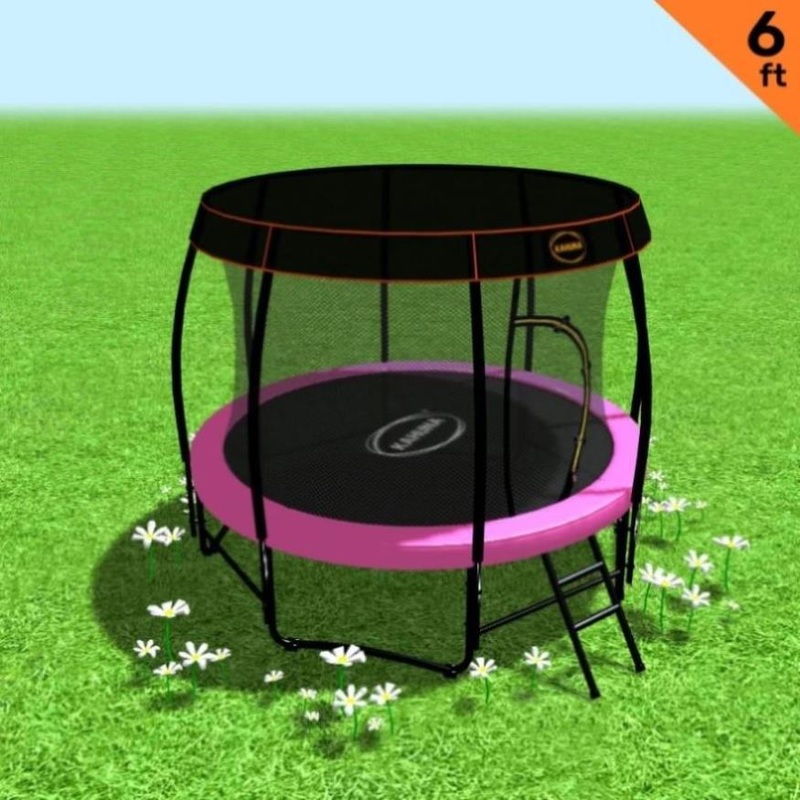 Kahuna Trampoline 6 ft with Roof – Pink TRA-KAH-06-PK-RF