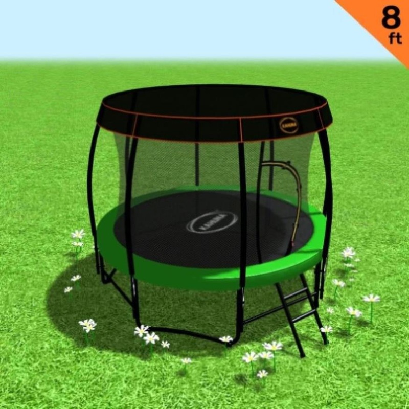 Kahuna Trampoline 8 ft with Roof – Green TRA-KAH-08-GN-RF