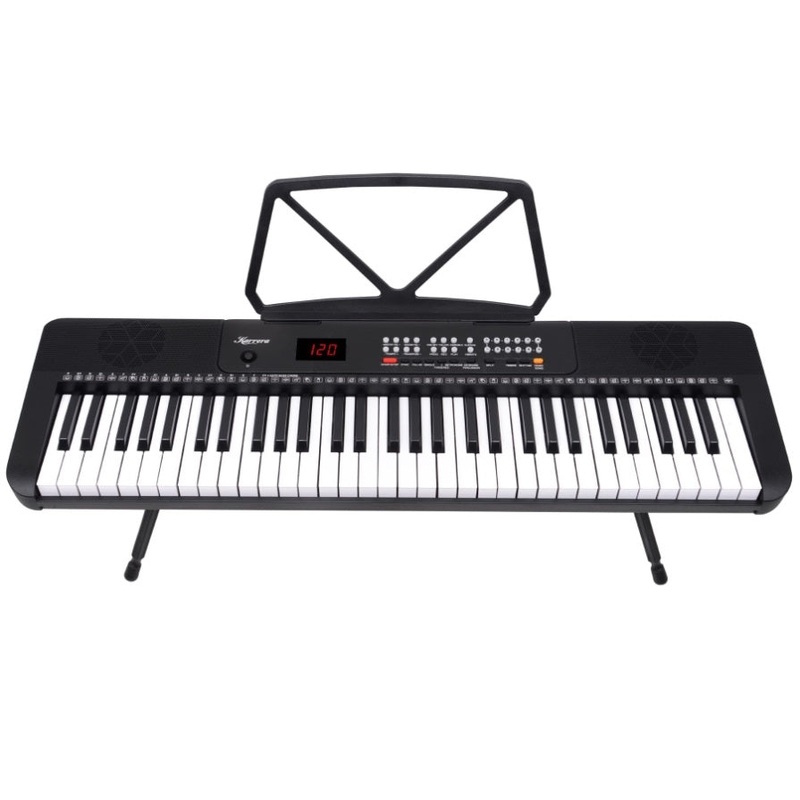 Karrera 61-Key Electronic Piano Keyboard with LED and Folding Stand in Black CHJ-SD1 EKB-CHJ-SD1-BK