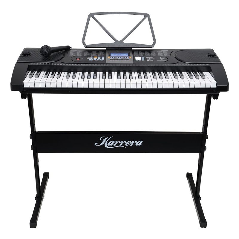 Karrera 61-Keys Electronic Keyboard Piano with Stand – Black EKB-CHJ-61-BK