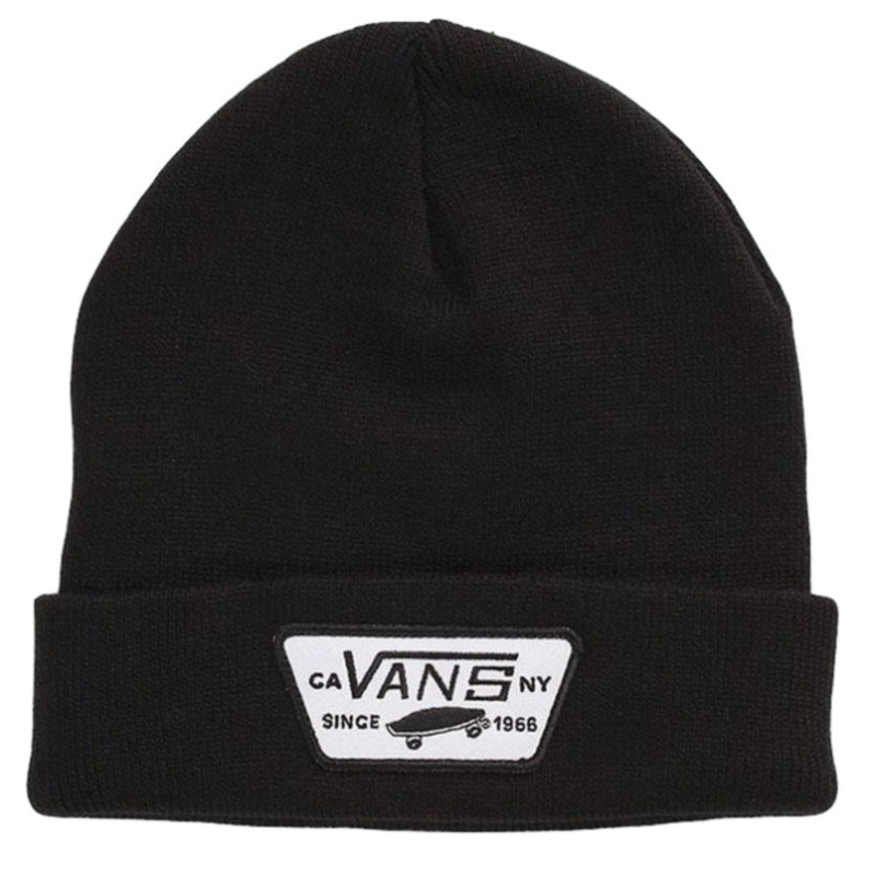 VANS Milford Beanie Warm Winter Knit Hat Ski Cap – Black V563-VN000UOUBLK