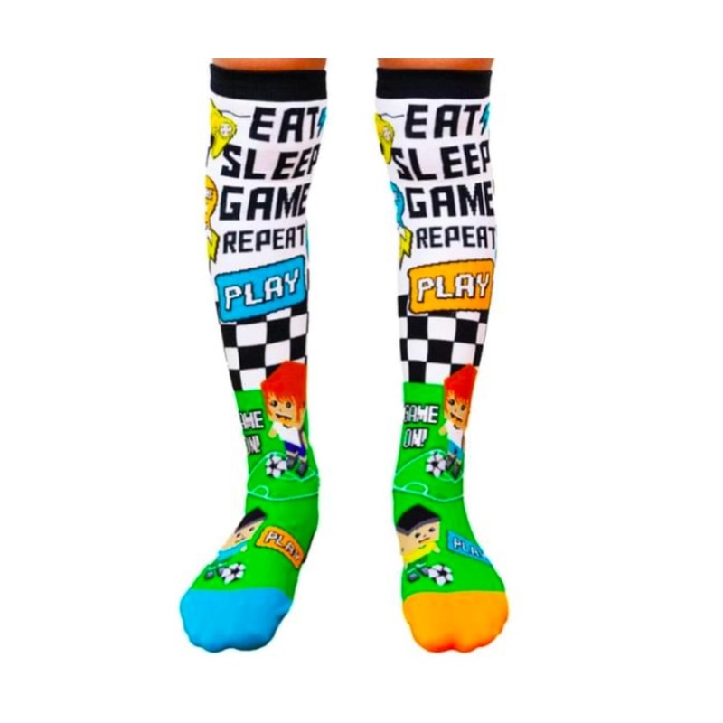 Video Game Toddler Long Knee High Socks – Boy’s Unisex Pair – Multicolour V563-MM128-T