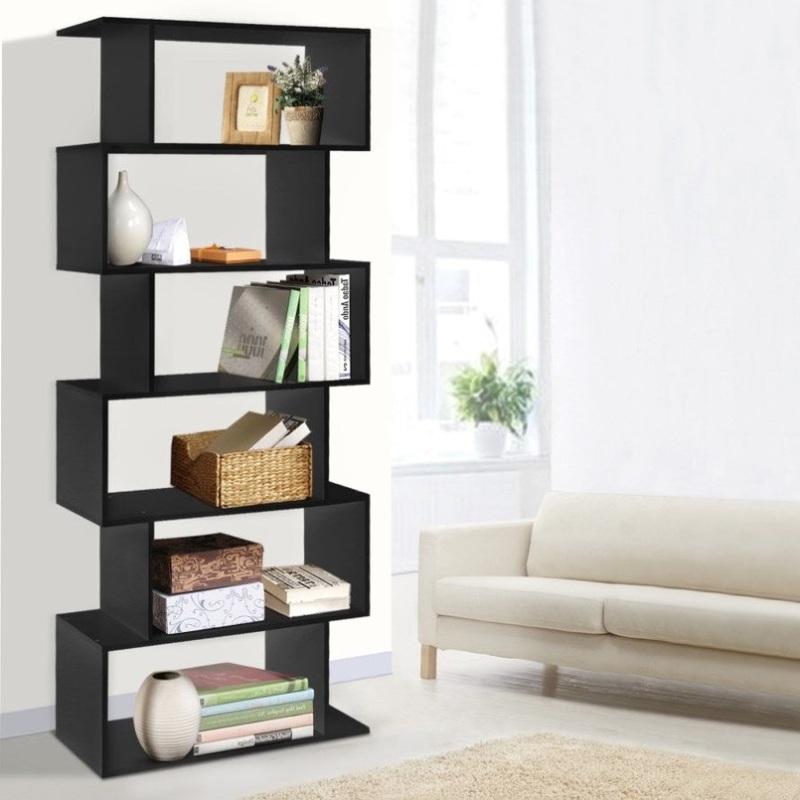 Artiss Bookshelf 6 Tiers – RIVA Black FURNI-DIS-6T-BK