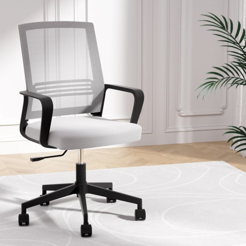 Artiss Mesh Office Chair Computer Gaming Desk Chairs Work Study Mid Back Grey OCHAIR-K-MESH-GY