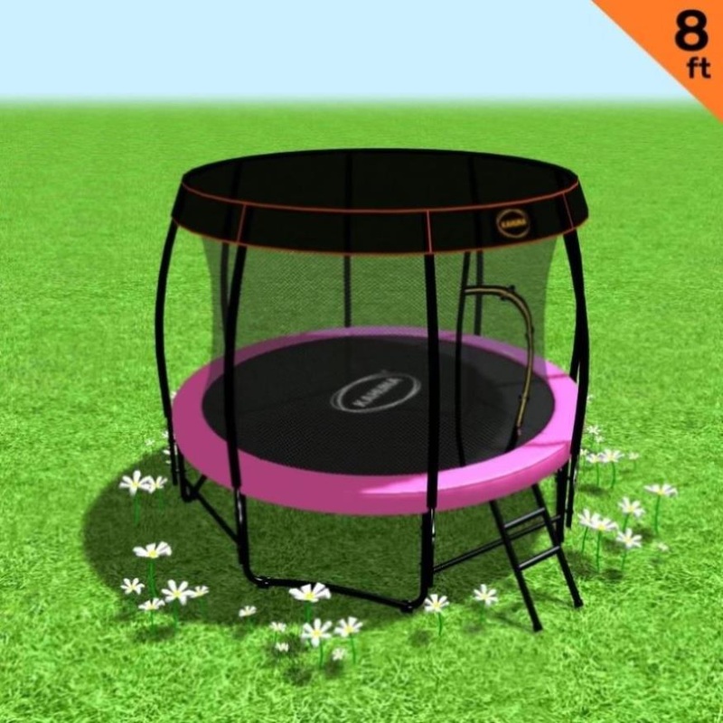 Kahuna Trampoline 8 ft with Roof – Pink TRA-KAH-08-PK-RF