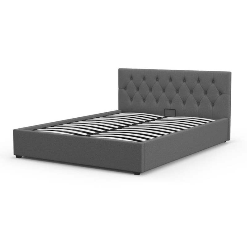 Milano Capri Luxury Gas Lift Bed With Headboard – Grey No.28 – Double ABM-10001605