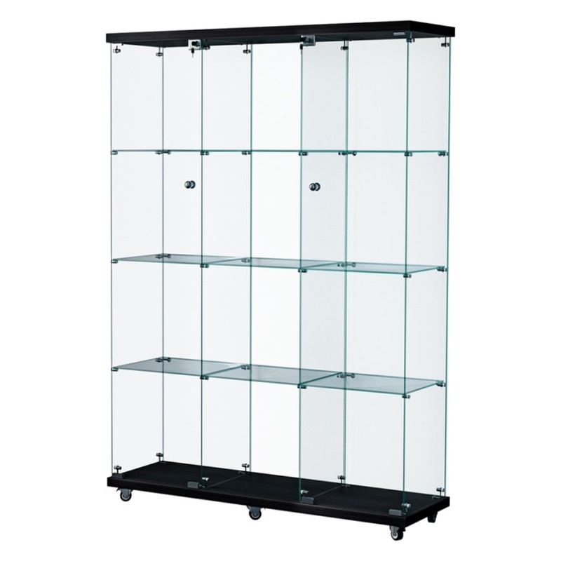 Stacked 169cm Tall Glass Display Cabinet 4 Tier DBOX1002-4-T-BK