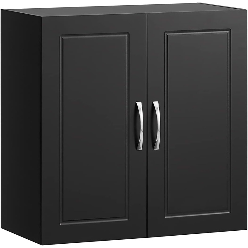 Wall Storage Cabinet Double Doors, Black V178-65683