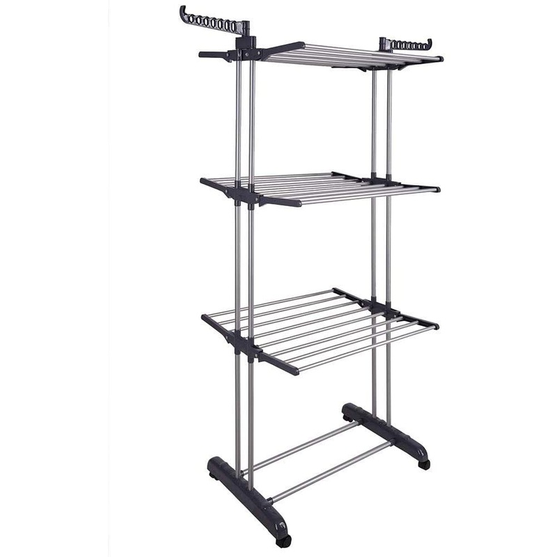 3 Tier Foldable Clothes Drying Rack for Laundry Dryer with Hanger Stand Rail Indoor V178-14865