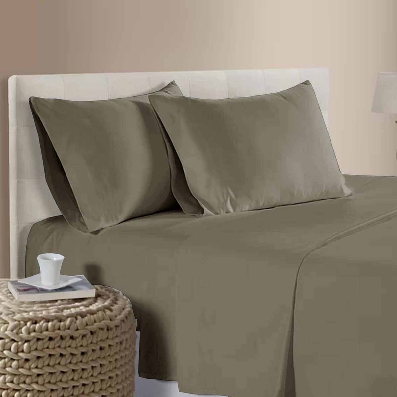 400TC 100% Cotton Sateen Premium Sheet Set 40cm Wall Mocha Single V442-ATX-SHEETS-25COTTON400TC-MOCHA-SB