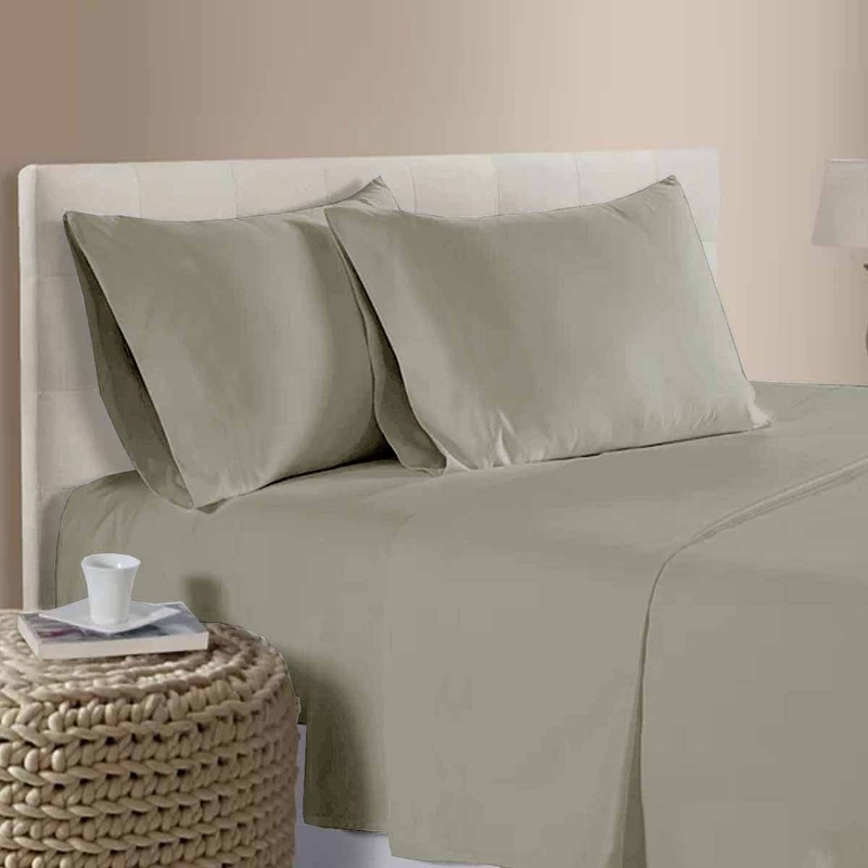400TC 100% Cotton Sateen Premium Sheet Set 40cm Wall Tan Queen V442-ATX-SHEETS-25COTTON400TC-TAN-QS