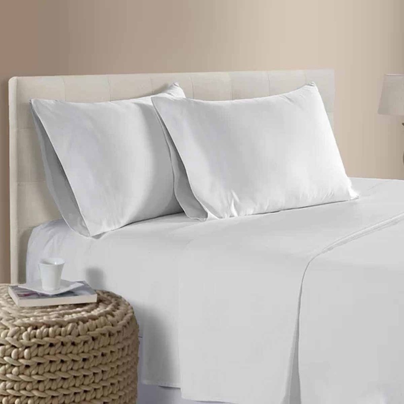 400TC 100% Cotton Sateen Premium Sheet Set 40cm Wall White Queen V442-ATX-SHEETS-25COTTON400TC-WHITE-QS