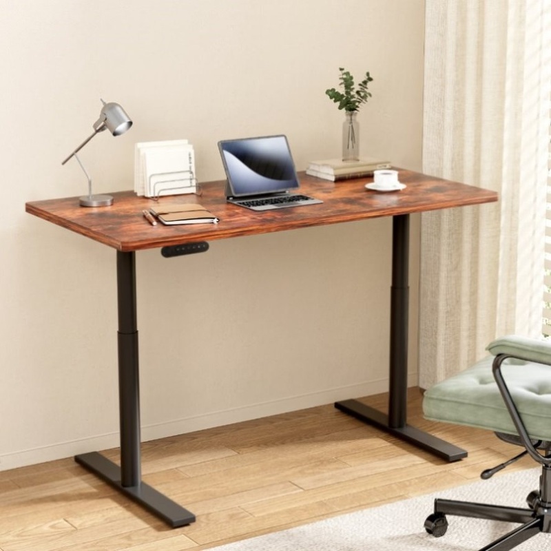 Artiss Standing Desk Motorised Electric Dual Motor Rustic Brown 120CM HASD-B-M10-BKDF-RBDB-120