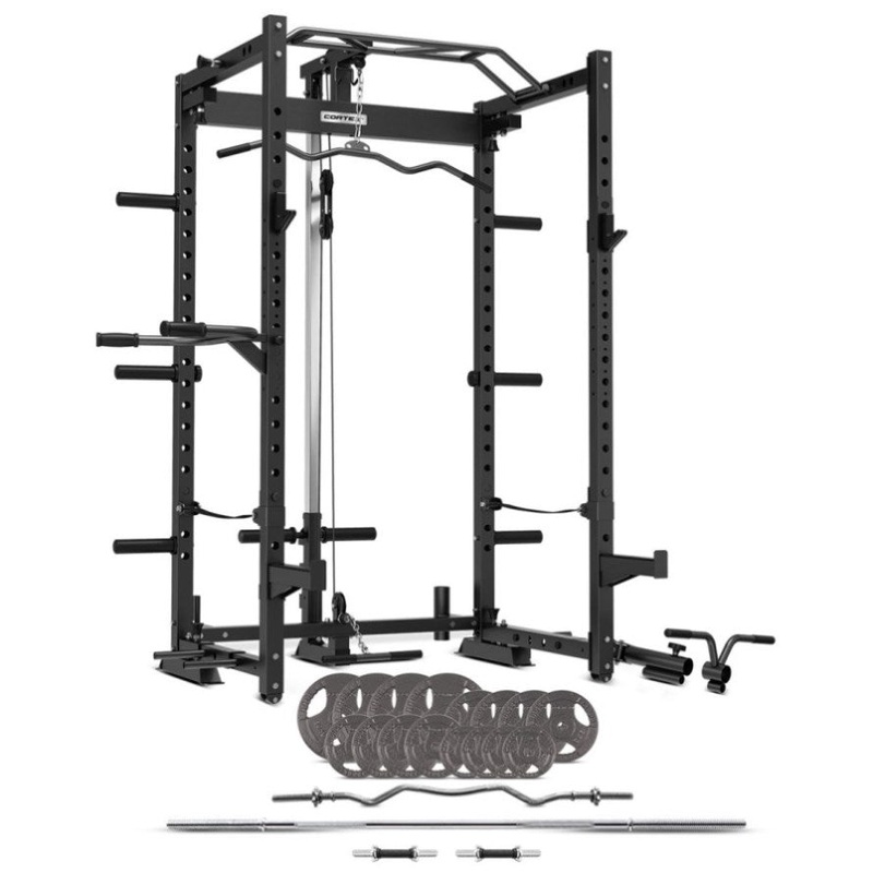 CORTEX PR4 Folding Power Rack with 90kg Standard Tri-Grip Weight and Bar Set V420-CSPR-PR4-A