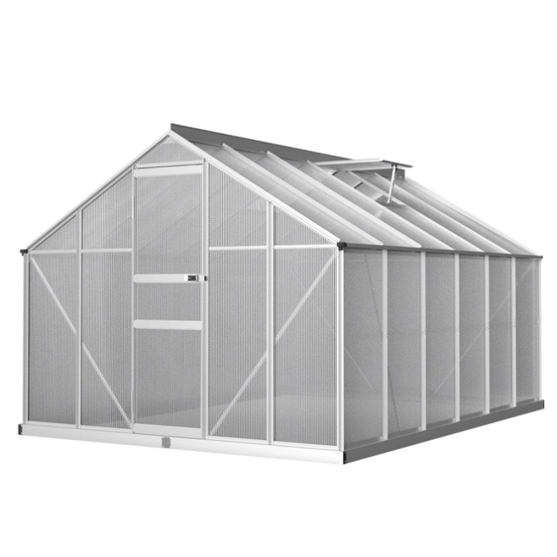 Green Fingers Greenhouse 3.6×2.5×1.95M Aluminium Polycarbonate Green House Garden Shed GH-ALU-C-362X250-AB