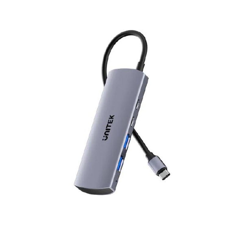 Unitek 4-in-1 uHUB Q4 USB-C Hub, 10Gbps, USB-A x2, USB-C x2, Grey, Unitek Hook Color Box 15AD-H1112DGY01