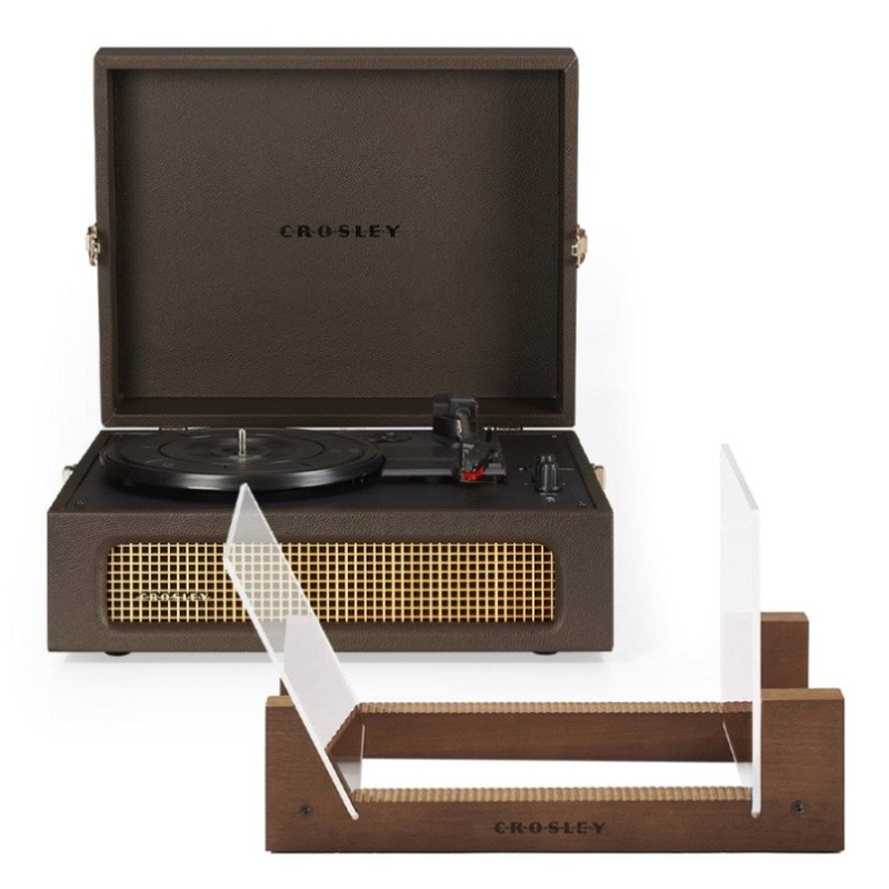 Crosley Voyager Bluetooth Portable Turntable – Cocoa + Bundled Crosley Record Storage Display Stand V398-CR8017BSS-CO4