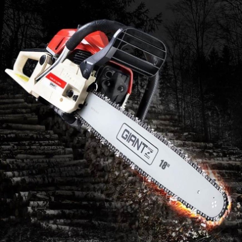 Giantz Chainsaw Petrol 75CC 18 Bar Commercial E-Start Pruning Chain Saw CSAW-SEF-22-RDWH