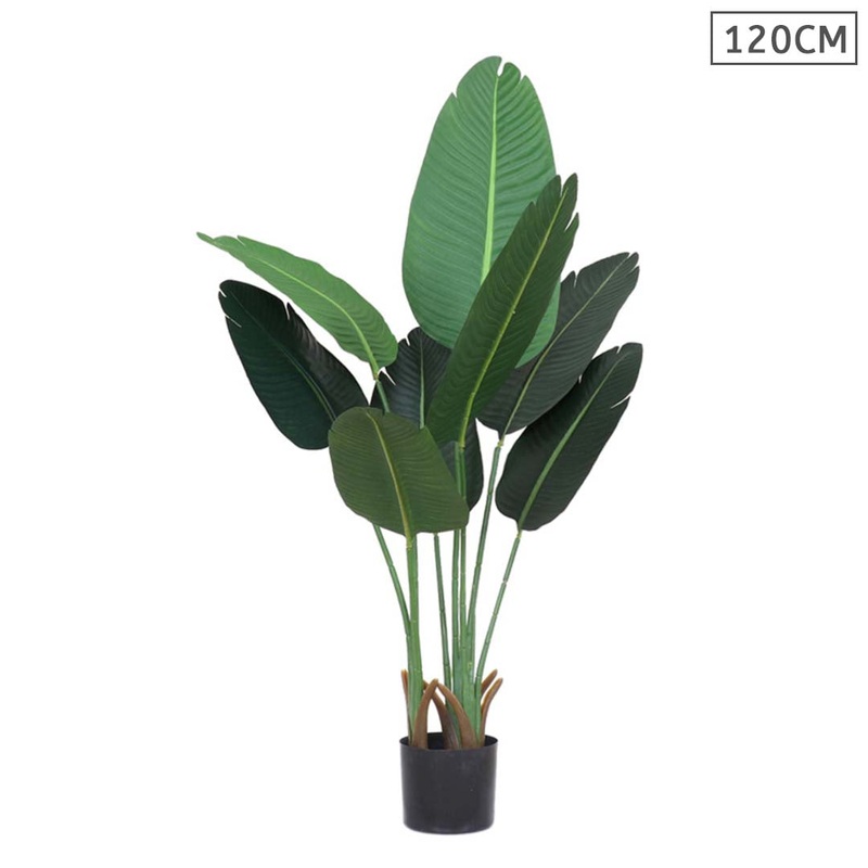SOGA 120cm Artificial Green Indoor Traveler Banana Fake Decoration Tree Flower Pot Plant APLANTFHM1208